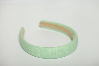 Light green padded linen headband Handmade headband Trendy headband Retro headband Nonslip headband