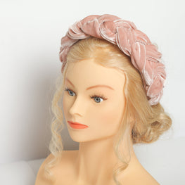 Blush pink braided headband Silk braided headband Twist headband Silk Hairband Pink womens headband Plaited headbands for women