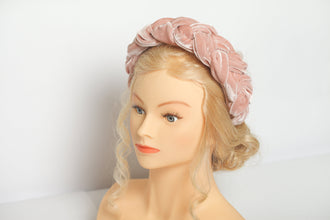 Blush pink braided headband Silk braided headband Twist headband Silk Hairband Pink womens headband Plaited headbands for women