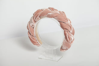 Blush pink braided headband Silk braided headband Twist headband Silk Hairband Pink womens headband Plaited headbands for women
