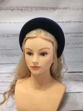 Large velvet headband  Thick headband  Wide headband Navy blue headband Navy fascinator Halo headband