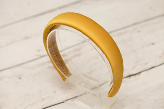 Gold satin headband Silk headband Gold satin headband Padded alice band Satin lined headband