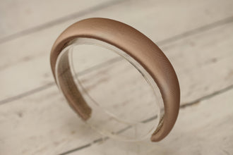 Mocha satin padded headband Beige alice band Padded satin headbands 1.5cm/2cm/2.5cm/ 3cm wide