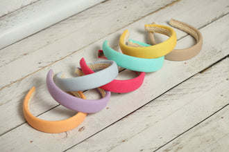 Padded headband Linen headband Hairband women Baby blue headband 3cm/2,5cm/2cm wide Yellow,lilac,beige,peach,hot pink,mint linen