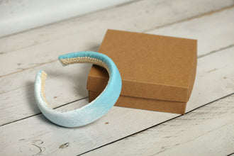 Baby blue velvet padded headband 3cm/2.5cm/2cm/1.5 cm wide Velvet blue headband Women headband Classic padded headband