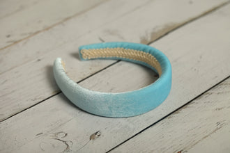 Baby blue velvet padded headband 3cm/2.5cm/2cm/1.5 cm wide Velvet blue headband Women headband Classic padded headband