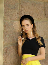 Black padded headband Velvet headband Wide headband Padded headband Extra wide headband Thick headband black