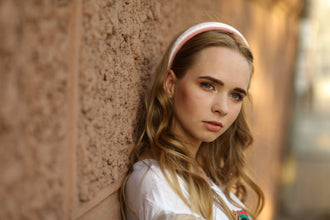 Pink womens headband Velvet headband Padded headband Soft headband