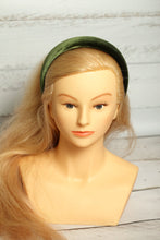 Velvet headband Bottle green padded headband Green headpiece summer headband adult  headbands for women  soft headband  alice headband