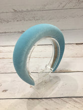 Padded headband Velvet headband Wide headband Light blue headband  Ascot hat Kate Middleton headband