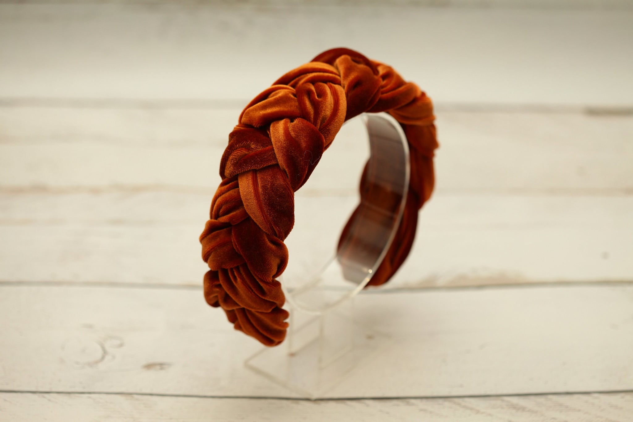 Braided headband Burnt orange padded headband velvet headband Padded headband Velvet headband women Brown headband Terracotta wedding