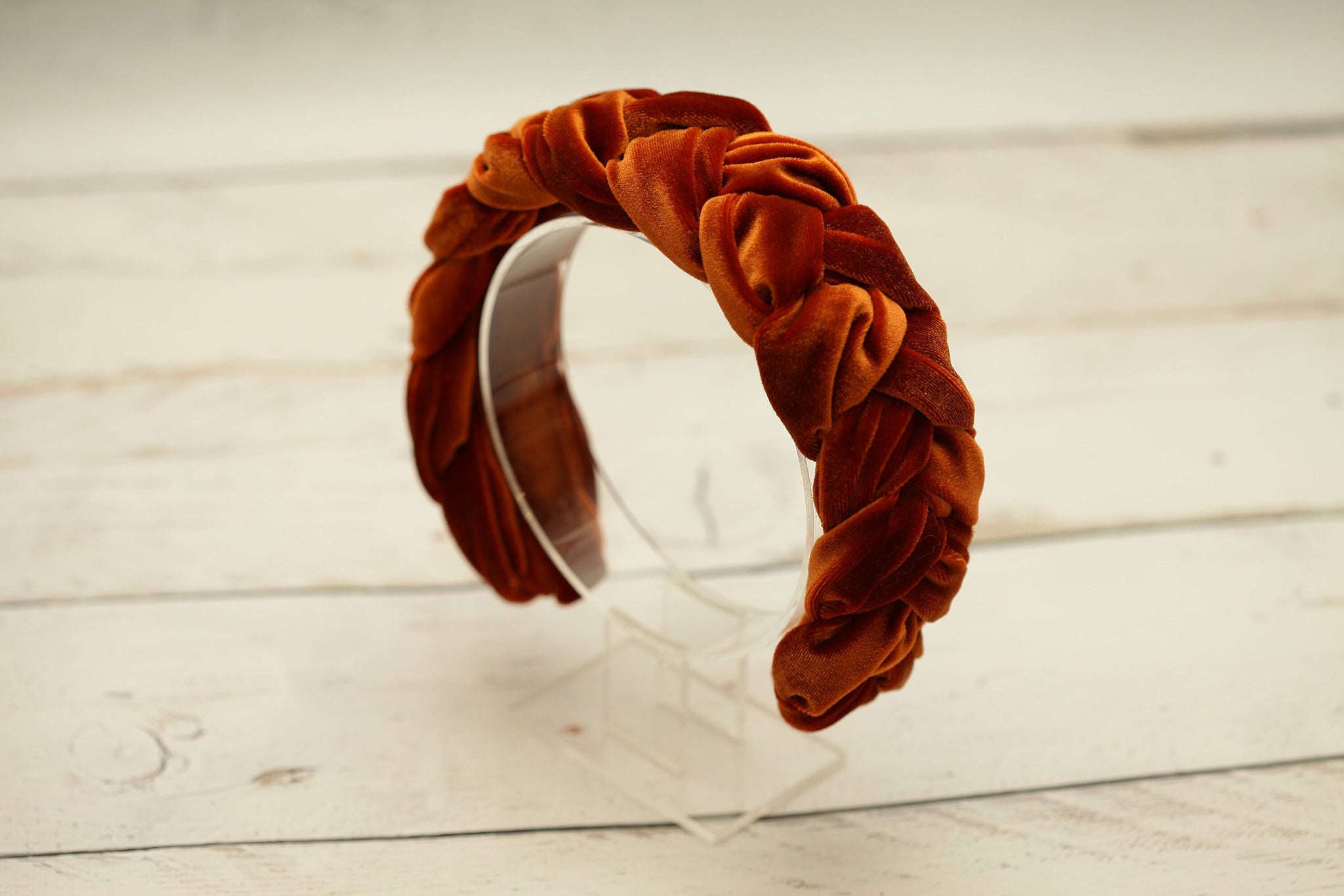 Braided headband Burnt orange padded headband velvet headband Padded headband Velvet headband women Brown headband Terracotta wedding