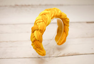 Braided headband yellow velvet Duchess headband Women headband Fashion hairband Aliceband Tiara velvet braid Women headband