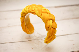 Braided headband yellow velvet Duchess headband Women headband Fashion hairband Aliceband Tiara velvet braid Women headband