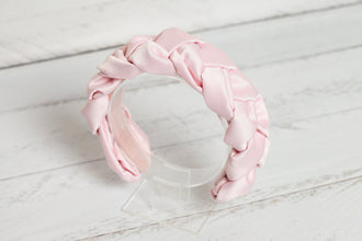 Satin headband Pink twist headband Padded headband Silk headband Plaited headbands for women Bridesmaid headband Pink womens headband