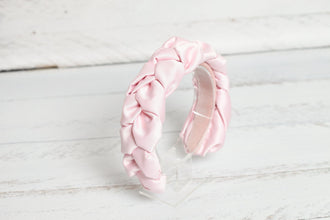Satin headband Pink twist headband Padded headband Silk headband Plaited headbands for women Bridesmaid headband Pink womens headband