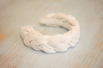 White braided headband Bride headband Braided headband Headband mariage Bride to be headband Velvet headband  wedding headband