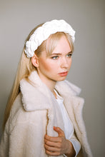 Bride headband White braided headband Braided headband Headband mariage Bride to be headband Velvet headband Bridal hair piece