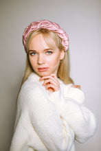 Satin headband Braided headband Pink womens headband Bridesmaid headband Silk headband