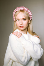 Satin headband Braided headband Pink womens headband Bridesmaid headband Silk headband