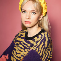 Braided headband yellow velvet Duchess headband Women headband Fashion hairband Aliceband Tiara velvet braid Women headband