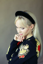 Black velvet headband Kate Middleton headband Women headband Velvet hairband Wide hair band 4 cm wide