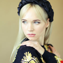 Black satin braided headband | Headband women | Black braid hairband | Plaited headband |custom headbands