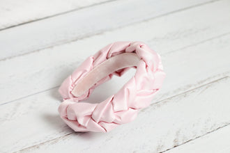Satin headband Pink twist headband Padded headband Silk headband Plaited headbands for women Bridesmaid headband Pink womens headband