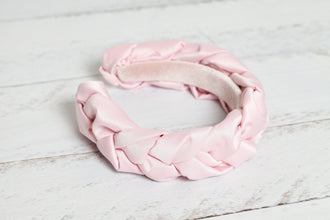 Satin headband Pink twist headband Padded headband Silk headband Plaited headbands for women Bridesmaid headband Pink womens headband