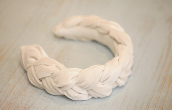 White braided headband Bride headband Braided headband Headband mariage Bride to be headband Velvet headband  wedding headband