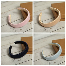 Skinny headband Thin satin padded headbands 1 cm wide Classic women headbands-pink satin headband,golden beige,white hairbands