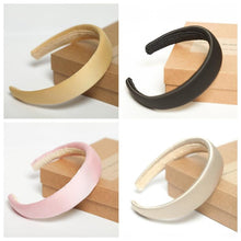 Skinny headband Thin satin padded headbands 1 cm wide Classic women headbands-pink satin headband,golden beige,white hairbands