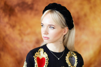 Black padded  headband| Velvet headband | Padded headband | Kate Middleton headband | black braided headband custom headband