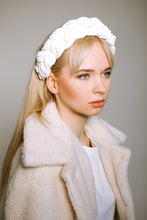 White braided headband Bride headband Braided headband Headband mariage Bride to be headband Velvet headband  wedding headband