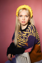 Braided headband yellow velvet Duchess headband Women headband Fashion hairband Aliceband Tiara velvet braid Women headband