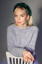 Green headpiece Emerald braided headband Padded headband Plaited headband Velvet green braided hairband Duchess headband