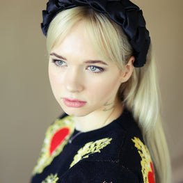 Black satin braided headband | Headband women | Black braid hairband | Plaited headband |custom headbands