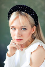 Crystal headband Jewelled headband Rhinestone headband Black padded headband Beaded headband Black wedding tiara Diamond headband