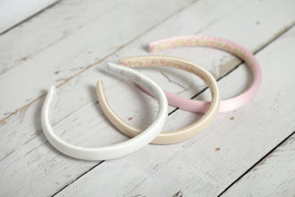Skinny headband Thin satin padded headbands 1 cm wide Classic women headbands-pink satin headband,golden beige,white hairbands