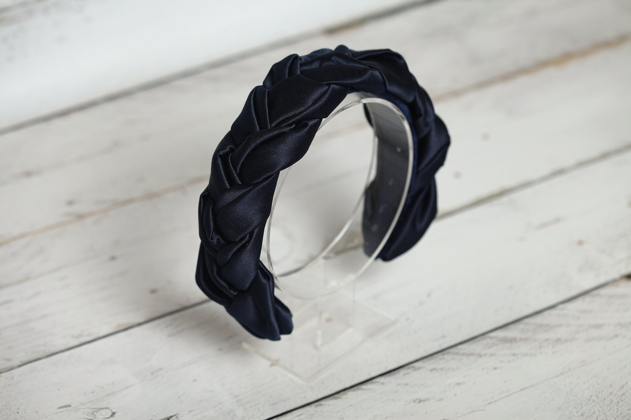 Braided headband Satin headband Navy blue headband Silk headband Satin headbands Navy blue wedding headband silk headband