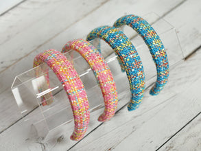 Winter headbands for women Wool headband Padded headband Hairband women Christmas headbands for women Rose/turquoise tweed headband