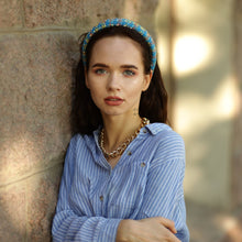 Winter headbands for women Wool headband Padded headband Hairband women Christmas headbands for women Rose/turquoise tweed headband