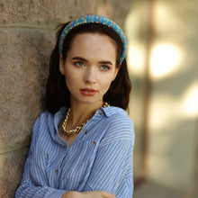 Winter headbands for women Wool headband Padded headband Hairband women Christmas headbands for women Rose/turquoise tweed headband