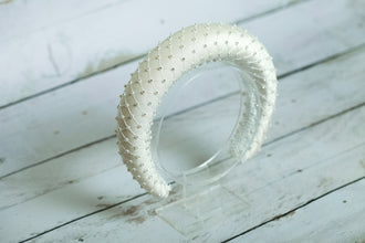 Rhinestone headband Jewelled padded headband Satin hairband Bridal crystal headpice Wedding headband Women girls bling headband