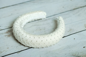 Rhinestone headband Jewelled padded headband Satin hairband Bridal crystal headpice Wedding headband Women girls bling headband