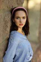 Linen headband padded light blue,blue,turquoise,light rose,dusty rose,lavender classic headbands 3cm/2.5cm/2cm wide summer headband