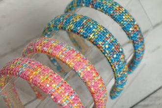 Winter headbands for women Wool headband Padded headband Hairband women Christmas headbands for women Rose/turquoise tweed headband