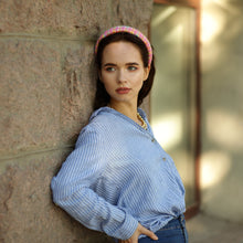 Winter headbands for women Wool headband Padded headband Hairband women Christmas headbands for women Rose/turquoise tweed headband