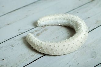 Rhinestone headband Jewelled padded headband Satin hairband Bridal crystal headpice Wedding headband Women girls bling headband