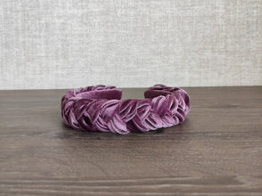 Grеen thin velvet braided headband  Chunky headband for women Plaited headband Braid hairband